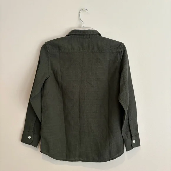 GAP Kids Green Waffle Knit Button Up Shirt - Picture 4 of 4